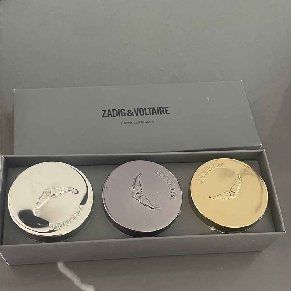 Zadig & Voltaire Trio Candle Set in Metallic Hues